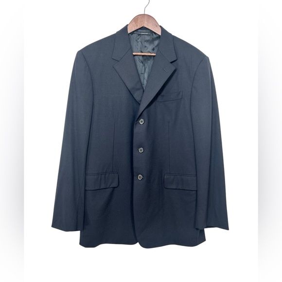 PRADA Milano Made In Italy Mens 52R Navy Blue Classic...